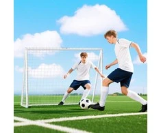 Aosom Futbolo vartai, 240x90x180 cm, balta, plastikas