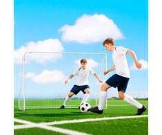 Aosom Futbolo vartai, 301x120x200 cm, balta, metalas