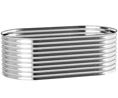Aosom Gėlių vazonas, Metalinis gėlių vazonas 160x80x56 cm, Pilkas, Plienas