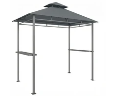 Aosom Grilio paviljonas 245x146x255 cm Tamsiai pilkas metalas