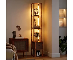 Aosom Grindų lempa LED 43,5x26,5x169 cm Ruda su talpa