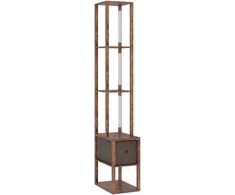 Aosom Grindų lempa LED 43,5x26,5x169 cm Ruda su talpa