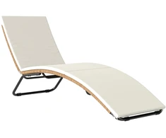 Aosom Gultas 57x175x80 cm Kremas Rotangas Plienas