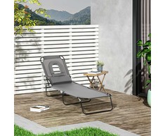 Aosom Gultas gultas 187x58x36 cm tamsiai pilka, sulankstoma, metalinis rėmas