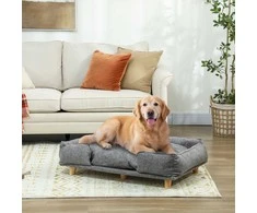 Aosom Gyvūnų sofa, 96x66x24 cm, tamsiai pilka, nuimama pagalvėlė