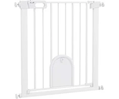 Aosom Gyvūnų varteliai, 75-82x76 cm, balta, metalas ir plastikas