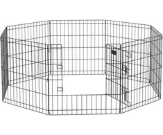 Aosom Gyvūnų žaidimų aptvaras, 61x61 cm, juoda, metalas