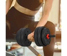 Aosom Hantelių ir štangos rinkinys, 25 kg, juoda, reguliuojamas