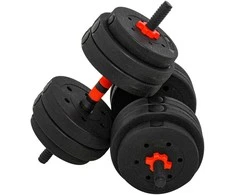 Aosom Hantelių ir štangos rinkinys, 25 kg, juoda, reguliuojamas