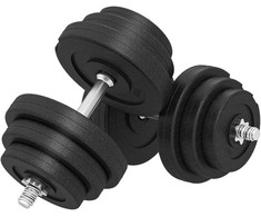 Aosom Hantelių rinkinys 40 kg juodi metaliniai rankenėlės
