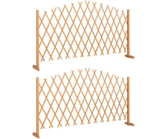 Aosom Išplečiamas barjeras, rinkinys, 180x30x103 cm, ruda mediena