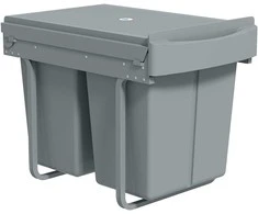 Aosom Ištraukiama šiukšliadėžė, 52x33.5x41 cm, pilka, plastikas metalas