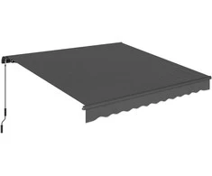 Aosom Ištraukiamas markizės stogelis 350x300 cm Tamsiai pilka Metalas/Poliesteris