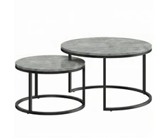 Aosom Kavos staliukų rinkinys 78.5x78.5x46.5 cm Pilkas Metalas