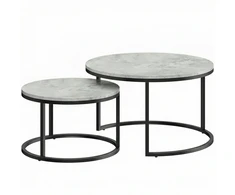 Aosom Kavos staliukų rinkinys 78.5x78.5x46.5 cm Pilkas Metalas