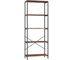 Aosom Knygų lentyna, 79x35x161 cm, Ruda, Metalas