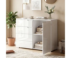 Aosom Komoda 100x40x80 cm Balta MDF