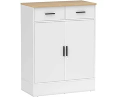 Aosom Komoda, 68.6x35x90.3 cm, balta, su laikymo vieta
