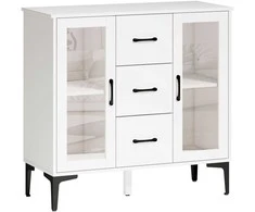 Aosom Komoda, 90x38x86 cm, Balta, MDF