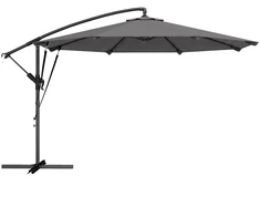 Aosom Konsolinis skėtis 295x235 cm tamsiai pilkas metalas
