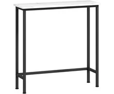Aosom Konsolinis stalas, 75x24x76 cm, juodas, reguliuojamas