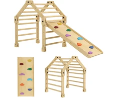 Aosom Laipiojimo Rėmas 3-in-1 Sulankstomas 175x70x89 cm Daugiaspalvis Medis