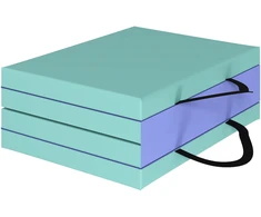 Aosom Lankstoma treniruoklių kilimėlis su rankena 180x60x5 cm žalias sintetinis užvalkalas