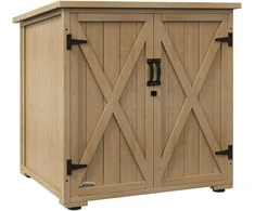 Aosom Lauko daiktadėžė 77.5x88x90 cm tamsiai pilka, mediena