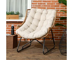 Aosom Lauko fotelis 75x101x90 cm Chaki, rotango imitacija