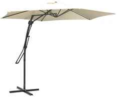 Aosom Lauko skėtis 293x243 cm Kremas Metalas Atsparus vandeniui