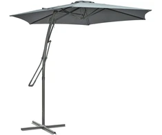 Aosom Lauko skėtis 293x243 cm Tamsiai pilkas Metalinis Atsparus vandeniui