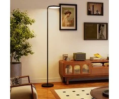 Aosom LED grindų lempa, 41x25x166-177 cm, juoda, metalas
