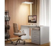 Aosom LED grindų lempa, 60x32x196 cm, balta, metalas plastikas