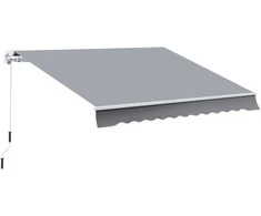 Aosom Markizė, 395x245 cm, Pilka/Balta, Metalinis rėmas