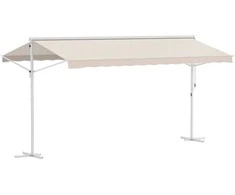 Aosom Markizė, 450x340x255 cm, Kreminė, Metalas