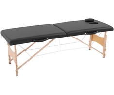 Aosom Masažo stalas, 186x60x58-81 cm, juodas, sulankstomas