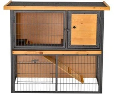 Aosom Mažų gyvūnų narvas, 89,5x45x81 cm, geltona, mediena-metalas