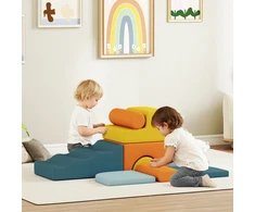 Aosom Minkštų statybinių blokų rinkinys 9 vnt. 140x80x25 cm daugių spalvų putos