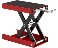 Aosom Motociklų kėlimo stalas, 41.5x23.5x10-37 cm, raudonas, plienas