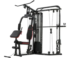 Aosom Namų sporto salės daugiafunkcinė treniruoklių stotis 220x210x215 cm juodas plienas
