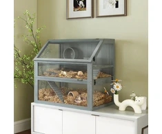 Aosom Narvelis šuniukams 80x50x76 cm Šviesiai pilka mediena