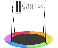 Aosom Nest Swing Reguliuojamo aukščio 100x100x180 cm Daugiaspalvis