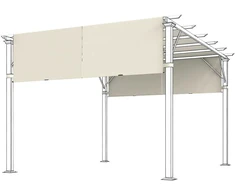 Aosom Pakeičiama pavėsinės stogelio danga, 488x122 cm, kreminės baltos spalvos, UV apsauga
