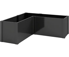 Aosom Pakelta L formos lysvė 150x150x55 cm juoda cinkuoto plieno