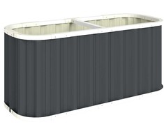 Aosom Pakeltas daržovių lysvės lovys, 136x53x61 cm, tamsiai pilka, metalas