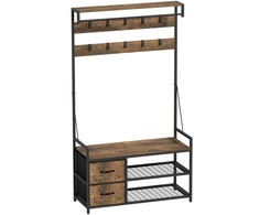 Aosom Paltų stovas 100x40x180 cm Rudas Metalas