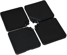 Aosom Parasol pagrindo rinkinys 100x100x6.8 cm Juodas HDPE plastikas