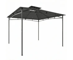 Aosom Pavėsinė 300x300x285 cm Tamsiai pilka metalinė