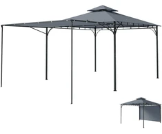 Aosom Pavėsinė 320x320x275 cm Tamsiai pilka Metalas