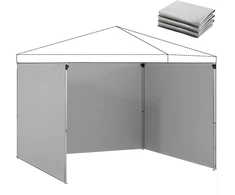 Aosom Pavėsinės šoninių sienų komplektas 300x200 cm Šviesiai pilkas poliesteris